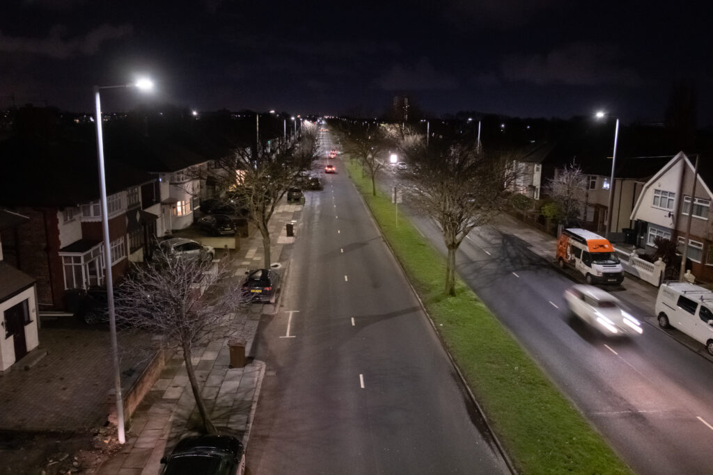 New LED streetlighting in Sefton, photo courtesy of Sefton Council