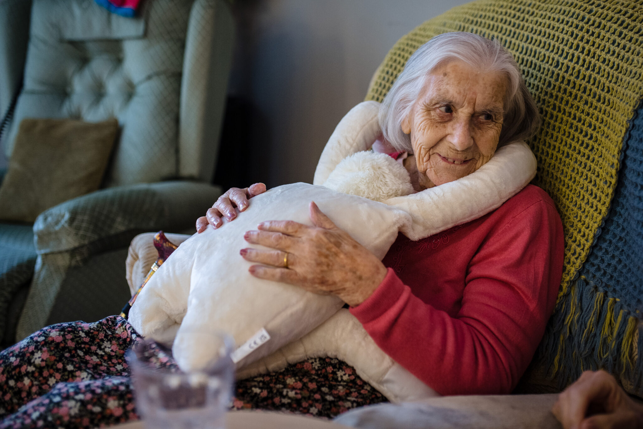 A care home resident benefitting from a HUG