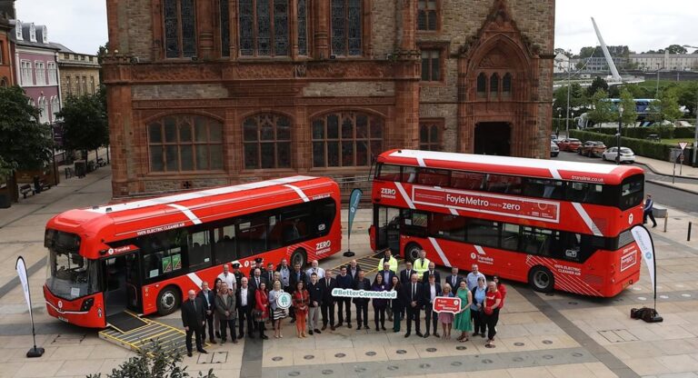 New electric buses in Derry~Londonderry, photo courtesy of Translink