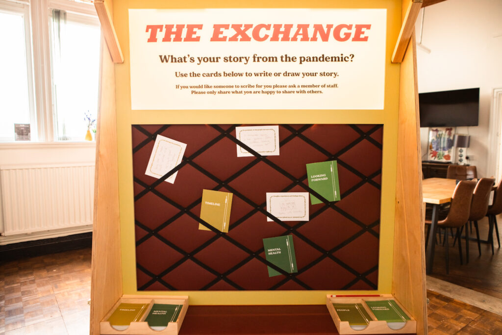 Postcards allow visitors to add their own memories to The Exchange
