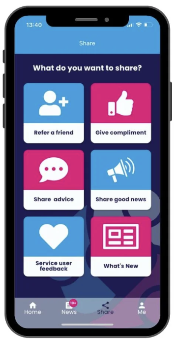 Mobile phone showing the Abbots Care well-being app