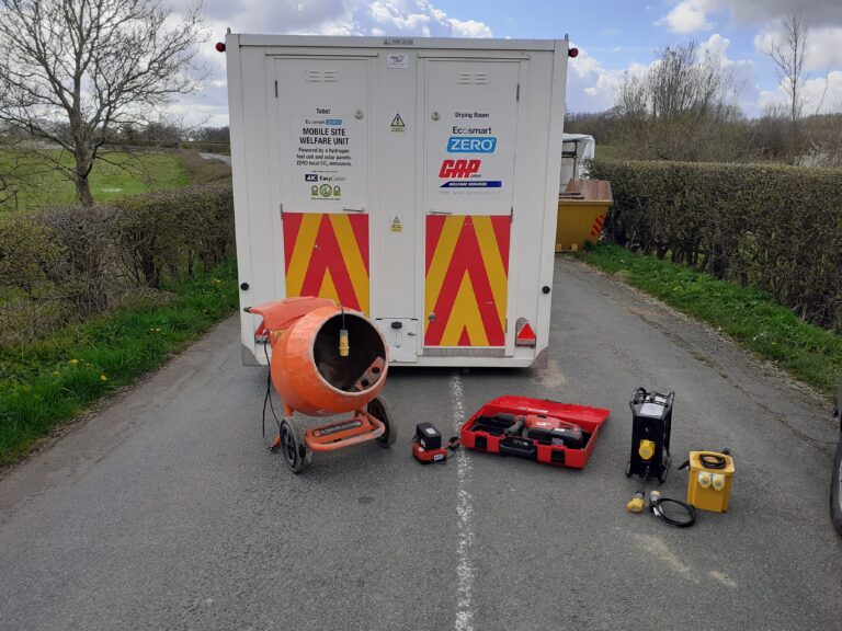 All-electric unit and tools used at the award-winning repair work on Marthall Lane Bridge