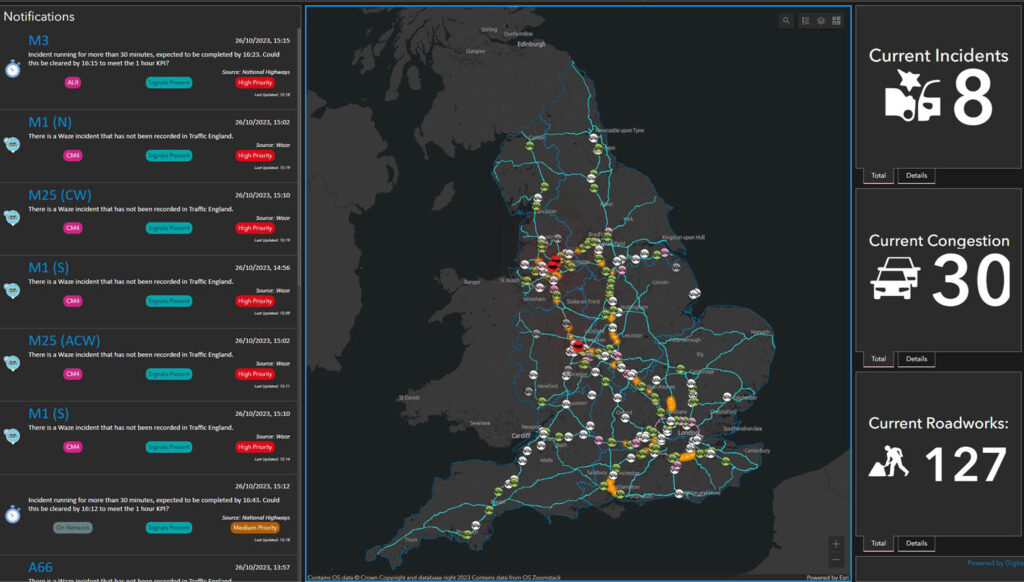 Image showing real-time view of England's strategic road network
