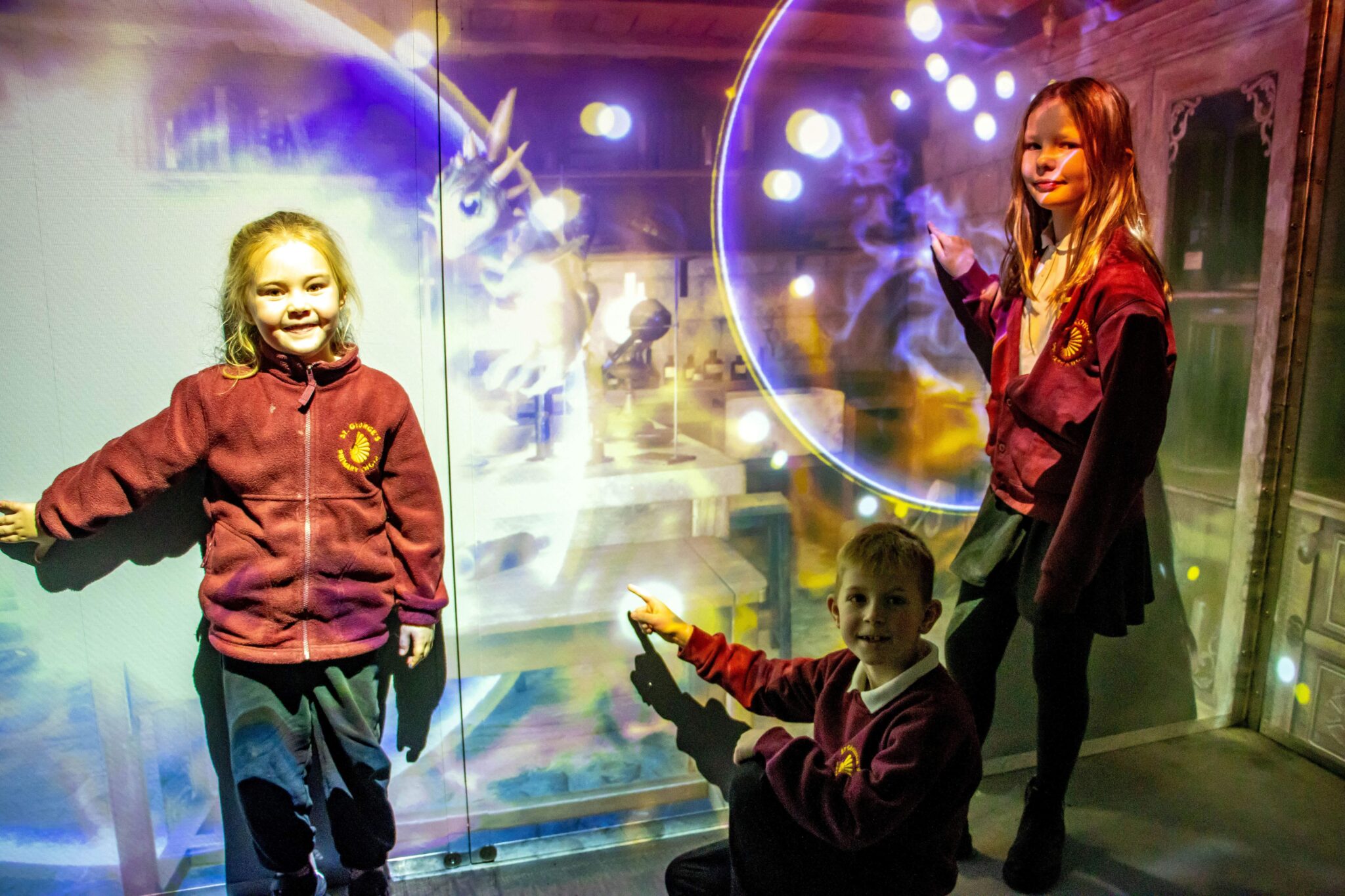 Pupils from St George's Primary School in Portland enjoy the BT immersive classroom, photo courtesy of Dorset Council