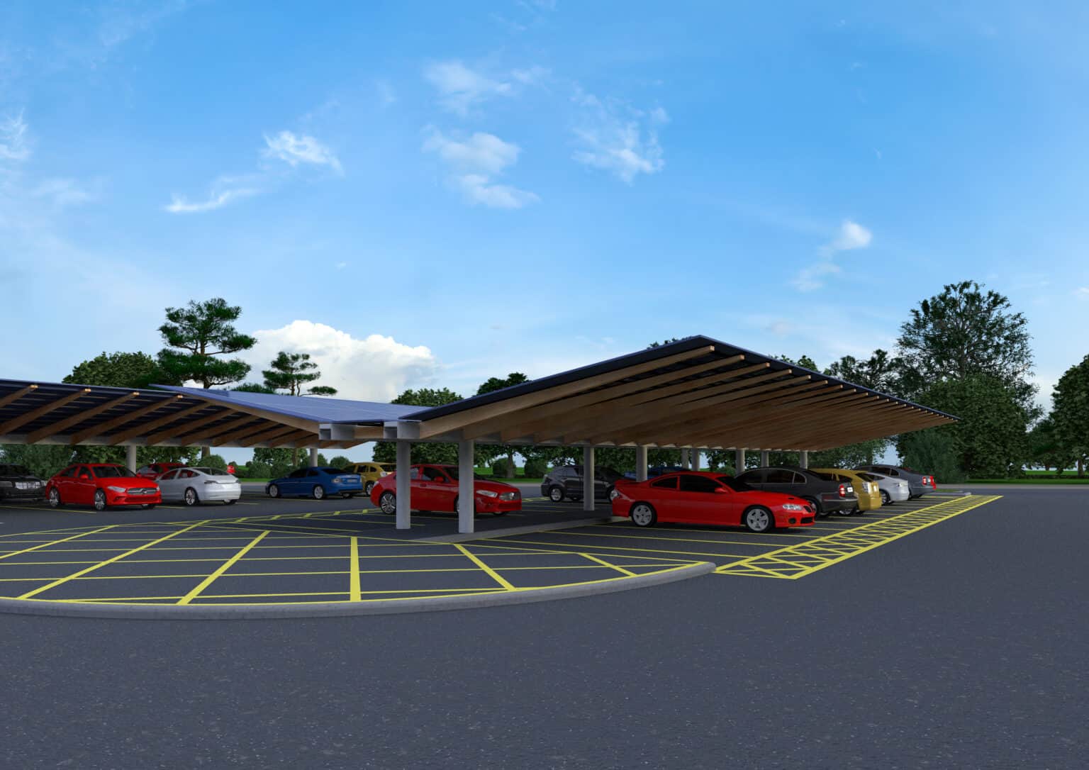 Solar Car Park at Five Rivers Health & Wellbeing Centre in Salisbury, photo courtesy of 3ti