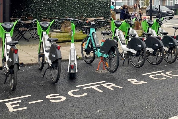 One of the new e-bike parking zones in Wandsworth