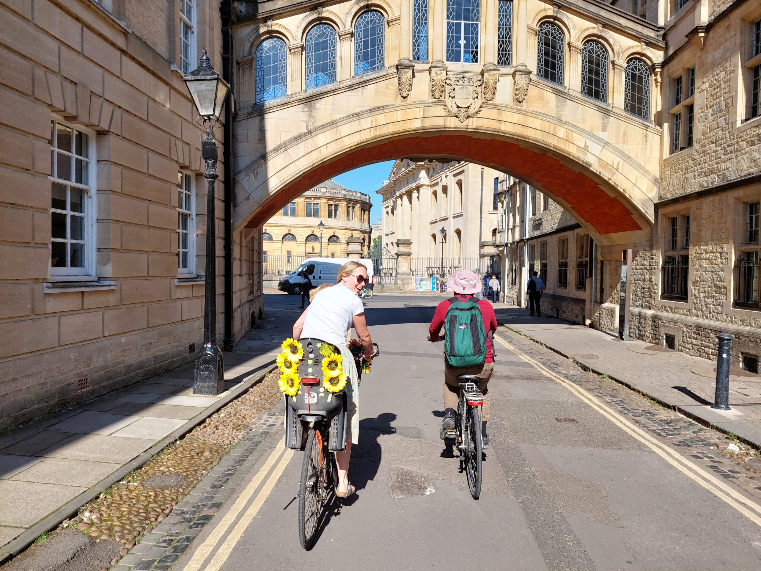 Cllr Emily Kerr and fellow mapper Danny Yee on a safe cycling route in Oxford, photo (c) Robin Tucker.