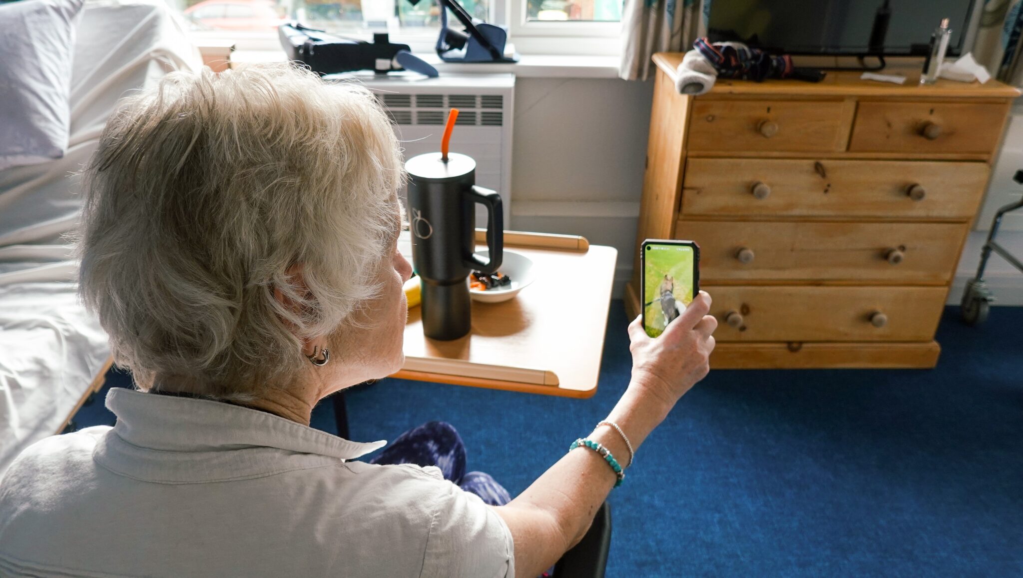 Ally John, care home resident in Newport, photo courtesy of Welsh government