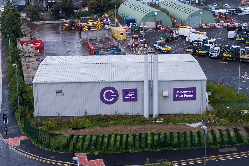 Minewater heat pump centre in Gateshead, photo courtesy of Triple Point Heat Networks Investment Management