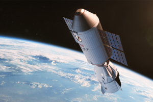 Illustration of Haven-1 space station in orbit with Dragon spacecraft docked, courtesy of Vast